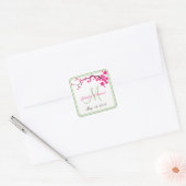 Sticker Carré Mariage de printemps Mariage d'été Monogramme Favo (Enveloppe)