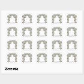 Sticker Carré Mariage de Roses blanches (Feuille)