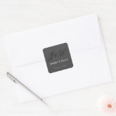 Sticker Carré Mariage de script de calligraphie attrayant (Enveloppe)