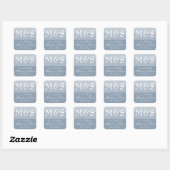 Sticker Carré Mariage de script moderne bleu foncé (Feuille)