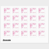 Sticker Carré Mariage de style Pink Letterpress (Feuille)