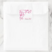 Sticker Carré Mariage de style Pink Letterpress (Sac)