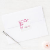 Sticker Carré Mariage de style Pink Letterpress (Enveloppe)