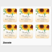 Sticker Carré Mariage de tournesol aquarelle (Feuille)