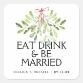 Sticker Carré Mariage de vacances Mistletoe (Devant)