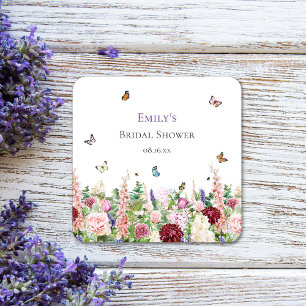 Sticker Carré Mariage décontracté papillon floral
