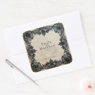 Sticker Carré Mariage d'élégance gothique victorienne