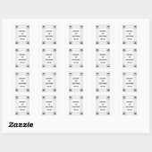Sticker Carré Mariage design Art déco bleu (Feuille)