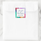 Sticker Carré Mariage design moderne en marbre Abstrait (Sac)