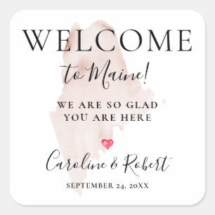 Sticker Carré Mariage Destination Bienvenue Invités Favoriser Ca