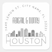 Sticker Carré Mariage Destination Houston (Devant)
