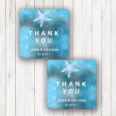 Sticker Carré Mariage d'été de la mer bleue profonde