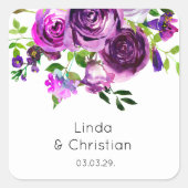 Sticker Carré Mariage d'été pourpre (Devant)