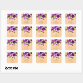 Sticker Carré Mariage d'été violet (Feuille)
