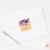 Sticker Carré Mariage d'été violet (Enveloppe)