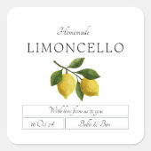 Sticker Carré Mariage d'événement branché Lemon Limoncello (Devant)