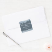 Sticker Carré Mariage d'hiver bleu givré personnalisé (Enveloppe)