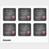 Sticker Carré Mariage Diamond Merci Chalkboard personnalisé (Feuille)