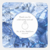Sticker Carré Mariage d'illusion Blue Sapphire (Devant)