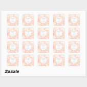 Sticker Carré Mariage d'illusion Blush Rose Gemstone (Feuille)