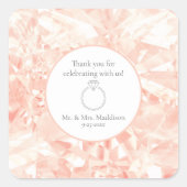 Sticker Carré Mariage d'illusion Blush Rose Gemstone (Devant)