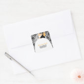 Sticker Carré Mariage d'illustration de mariée et de chambre (Enveloppe)