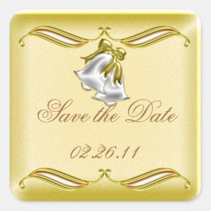 Sticker Carré Mariage d'or