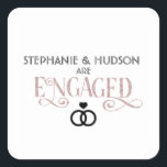 Sticker Carré mariage, douche nuptiale, Engagé, Partie d'engagem<br><div class="desc">mariage,  douche nuptiale,  Engagé,  Engagement Étiquette de vin,  Étiquette de vin,  étiquettes personnalisés,  Étiquette de vin personnalisé,  Vin,  Engagement,  Parti nuptiale,  Engagement,  Parti de l'engagement,  Parti de l'engagement</div>