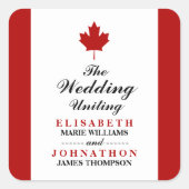 Sticker Carré Mariage du drapeau canadien (Devant)