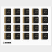 Sticker Carré Mariage Edge Parties scintillant Black Gold modern (Feuille)