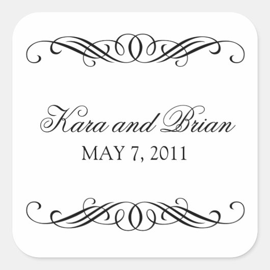 Sticker Carré Mariage élégant (Devant)