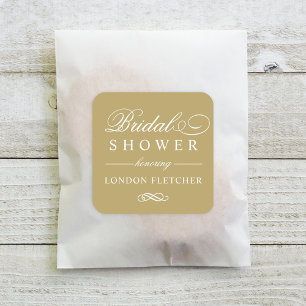 Sticker Carré Mariage Élégant Classique Or