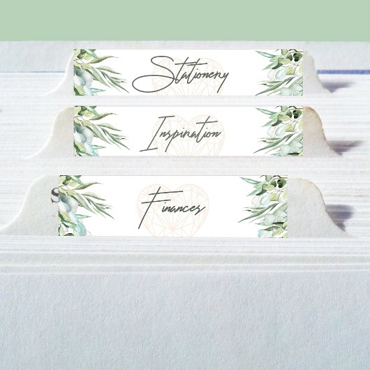 Sticker Carré Mariage Élégant Coeur Foliage Divider onglets