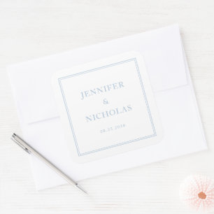 Sticker Carré Mariage élégant formel bleu poudre