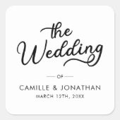 Sticker Carré Mariage Élégant Minimal (Devant)