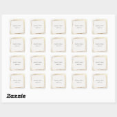Sticker Carré Mariage encadré Or & Crème moderne (Feuille)
