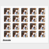 Sticker Carré Mariage Enregistrer la date Photo Simple Photo mod (Feuille)