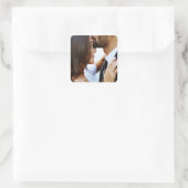 Sticker Carré Mariage Enregistrer la date Photo Simple Photo mod (Sac)