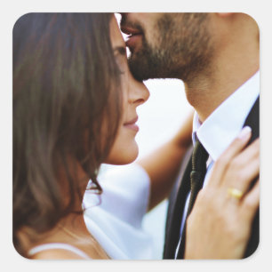 Sticker Carré Mariage Enregistrer la date Photo Simple Photo mod