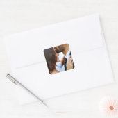 Sticker Carré Mariage Enregistrer la date Photo Simple Photo mod (Enveloppe)