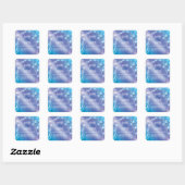 Sticker Carré Mariage Ethereal Blue Forest Enregistrer la date (Feuille)
