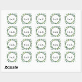 Sticker Carré Mariage Eucalyptus aquarelle (Feuille)