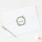 Sticker Carré Mariage Eucalyptus aquarelle (Enveloppe)