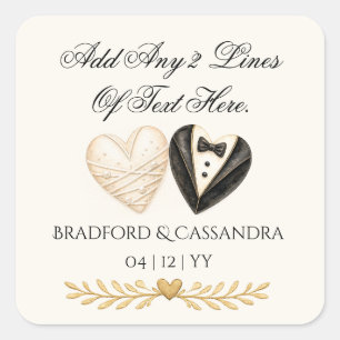 Sticker Carré Mariage…faveur de traitement..votre texte ici, mar