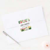 Sticker Carré Mariage Feuille tropical (Enveloppe)