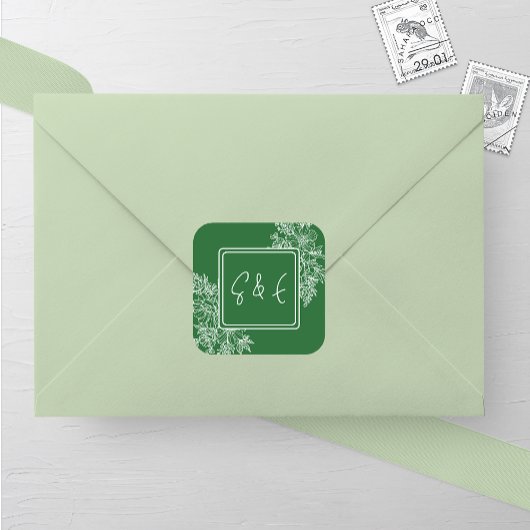 Sticker Carré Mariage fleur sauvage Floral Frame