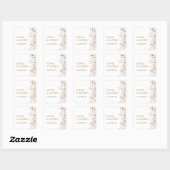 Sticker Carré Mariage Fleur sauvage rustique (Feuille)