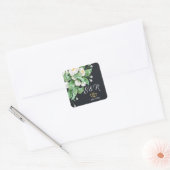 Sticker Carré Mariage Fleurs Blanches (Enveloppe)