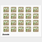 Sticker Carré Mariage Fleurs de Marguerite de Gerber Vintage (Feuille)