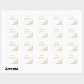 Sticker Carré Mariage Floral (Feuille)